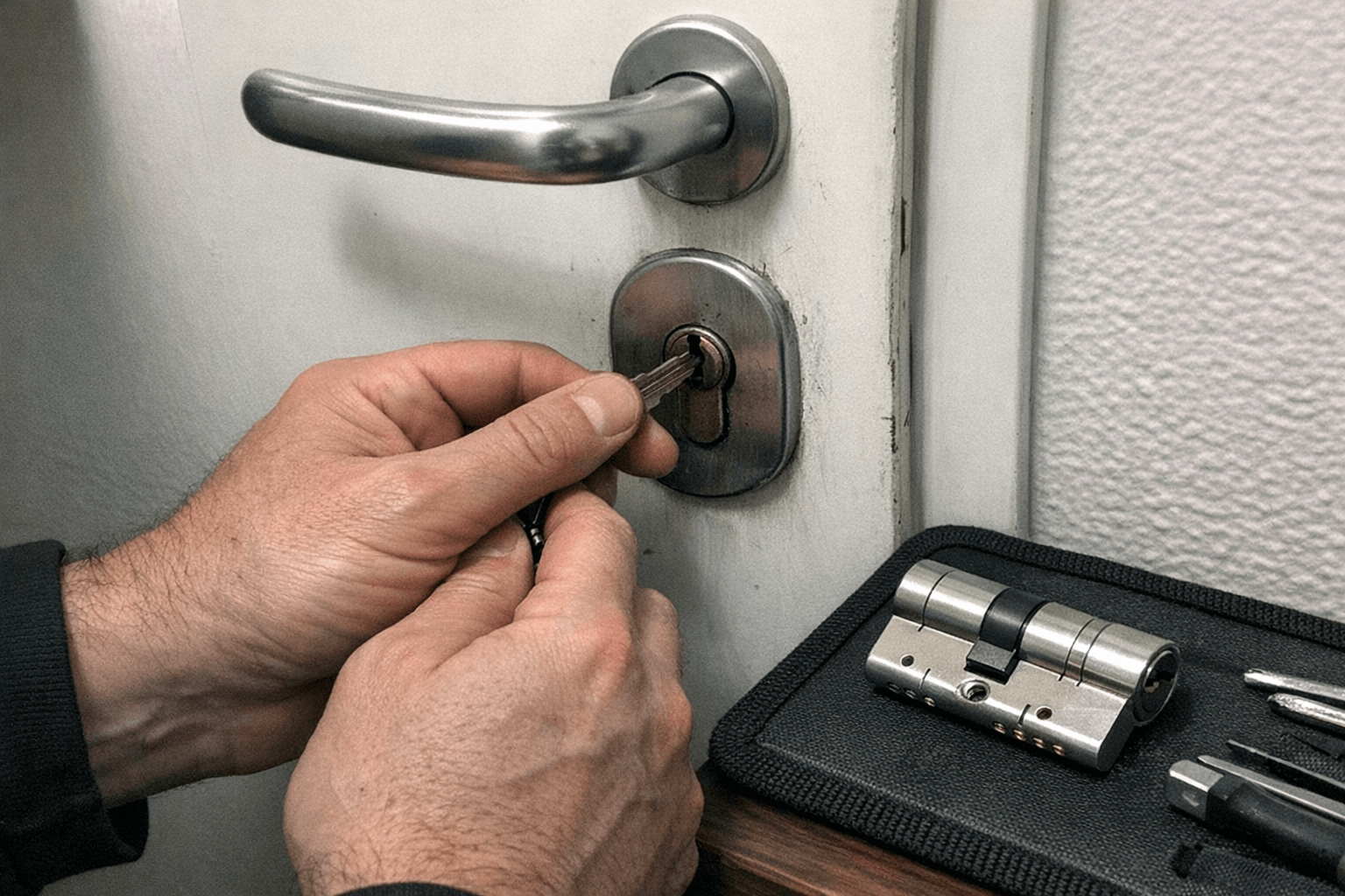 Neues Sicherheitsschloss nach Austausch